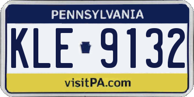 PA license plate KLE9132