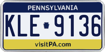 PA license plate KLE9136