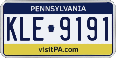 PA license plate KLE9191
