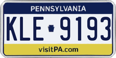 PA license plate KLE9193