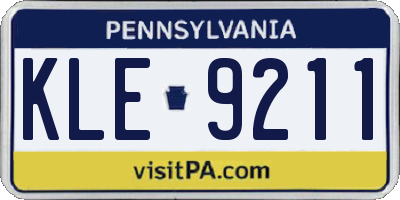 PA license plate KLE9211