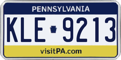 PA license plate KLE9213