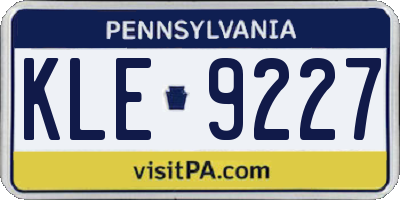 PA license plate KLE9227