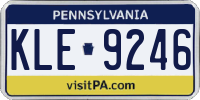 PA license plate KLE9246