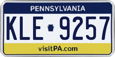 PA license plate KLE9257