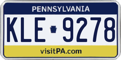 PA license plate KLE9278