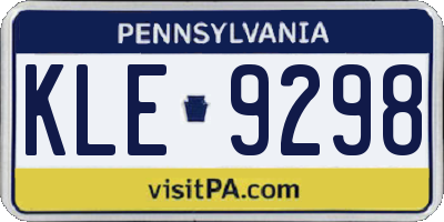 PA license plate KLE9298