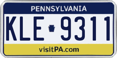 PA license plate KLE9311