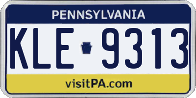 PA license plate KLE9313