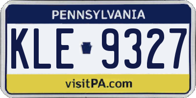 PA license plate KLE9327