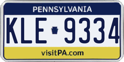 PA license plate KLE9334