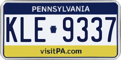 PA license plate KLE9337