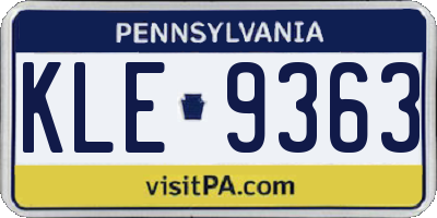 PA license plate KLE9363