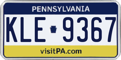 PA license plate KLE9367