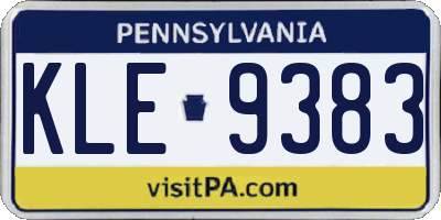 PA license plate KLE9383
