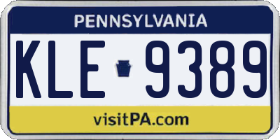 PA license plate KLE9389