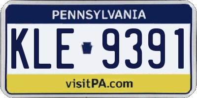 PA license plate KLE9391