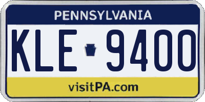 PA license plate KLE9400