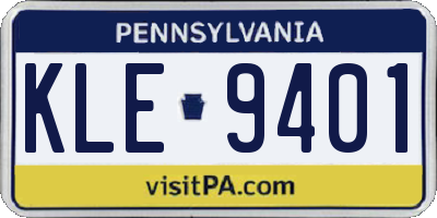 PA license plate KLE9401