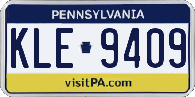 PA license plate KLE9409
