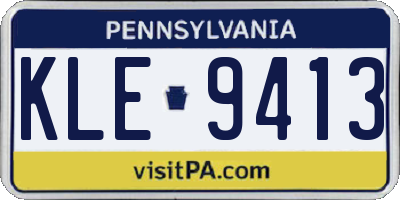 PA license plate KLE9413