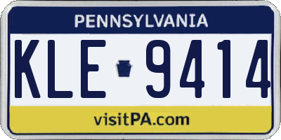 PA license plate KLE9414