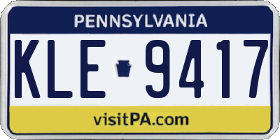 PA license plate KLE9417