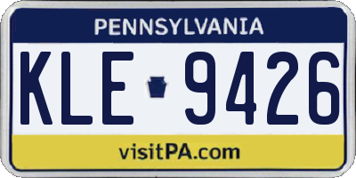 PA license plate KLE9426