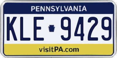 PA license plate KLE9429