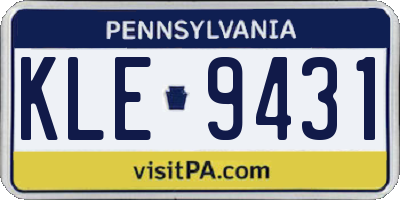 PA license plate KLE9431