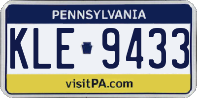 PA license plate KLE9433