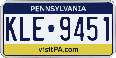 PA license plate KLE9451