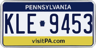 PA license plate KLE9453