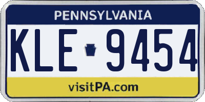 PA license plate KLE9454