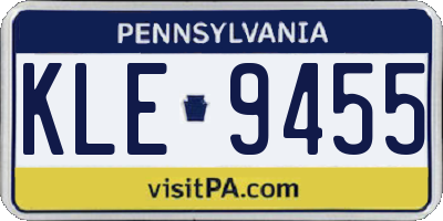 PA license plate KLE9455