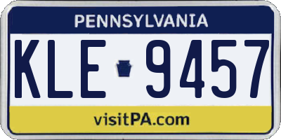 PA license plate KLE9457