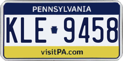 PA license plate KLE9458
