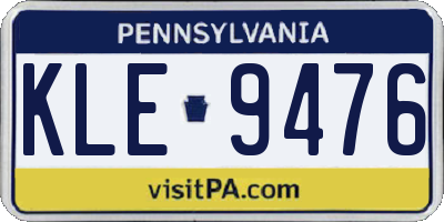PA license plate KLE9476