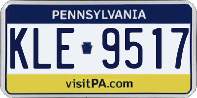 PA license plate KLE9517