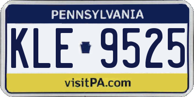 PA license plate KLE9525