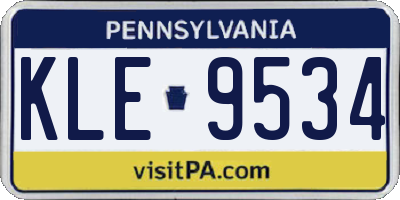PA license plate KLE9534