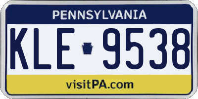 PA license plate KLE9538