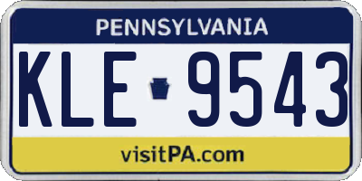 PA license plate KLE9543