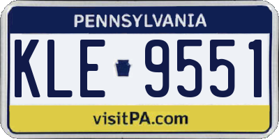 PA license plate KLE9551