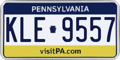 PA license plate KLE9557