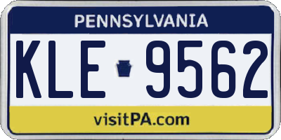 PA license plate KLE9562