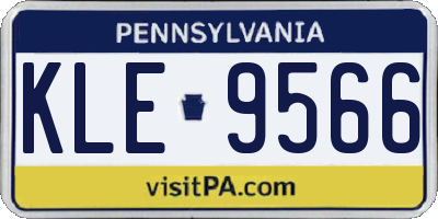 PA license plate KLE9566