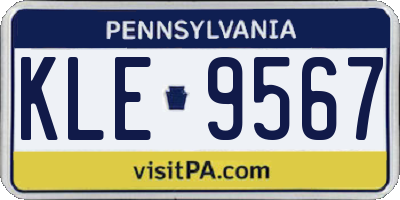PA license plate KLE9567