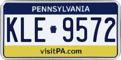 PA license plate KLE9572
