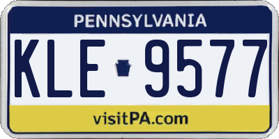 PA license plate KLE9577